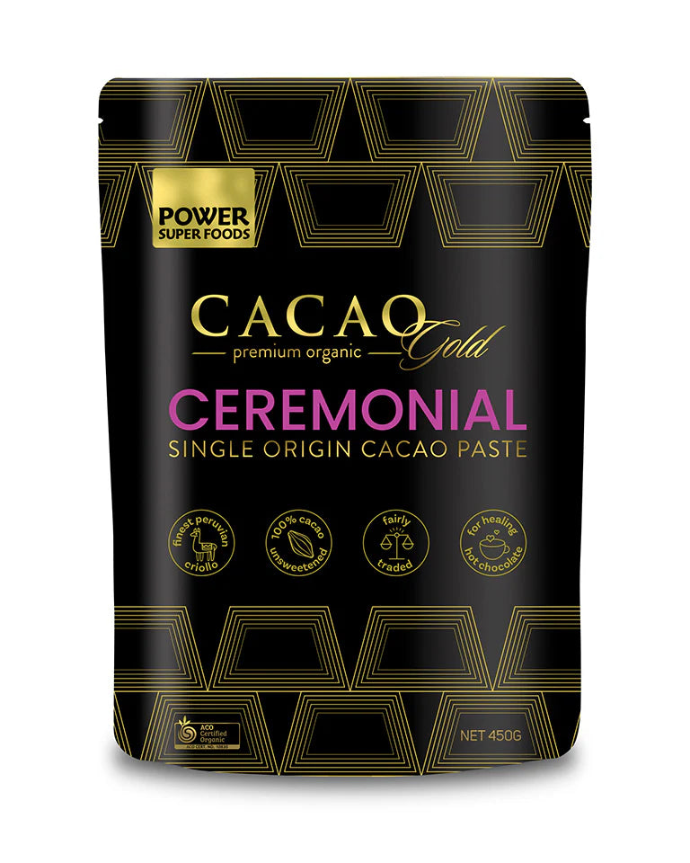Power Super Foods Cacao GOLD Paste Ceremonial Chunks 450g