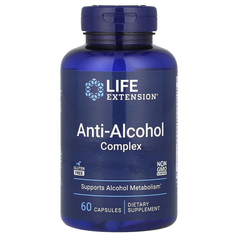 Life Extension Anti-Alcohol with HepatoProtection Complex, 60 Capsules