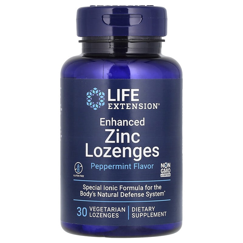 Life Extension Enhanced Zinc Lozenges, 30 Vegetarian Lozenges