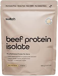 Switch Nutrition Beef Protein Isolate 15 Serves Iced Latte Flavour 450g