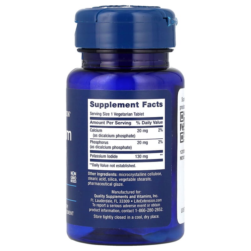 Life Extension Potassium Iodide Tablets, 130mg, 14 tabs