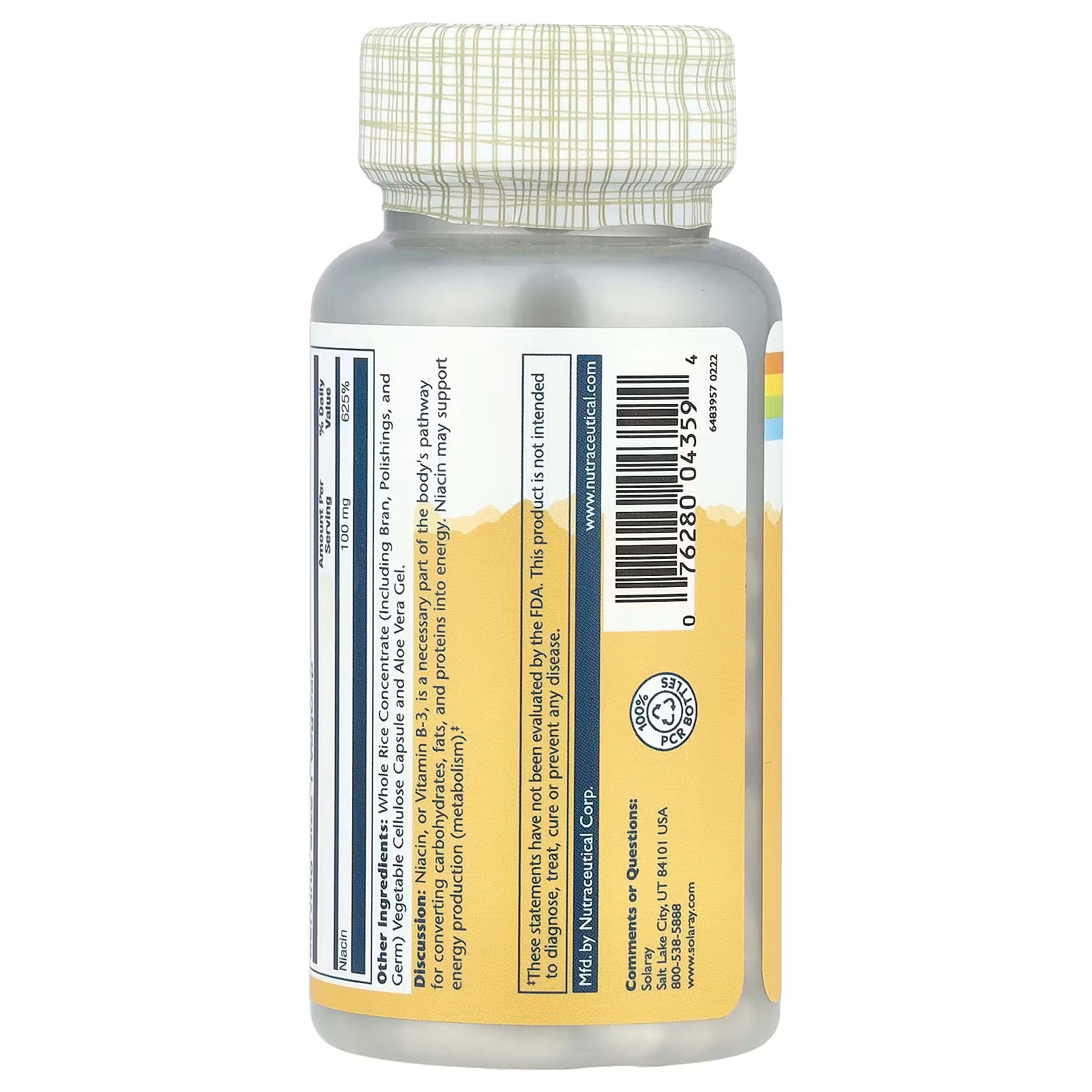 Solaray Niacin 100 mg, 100 Capsules