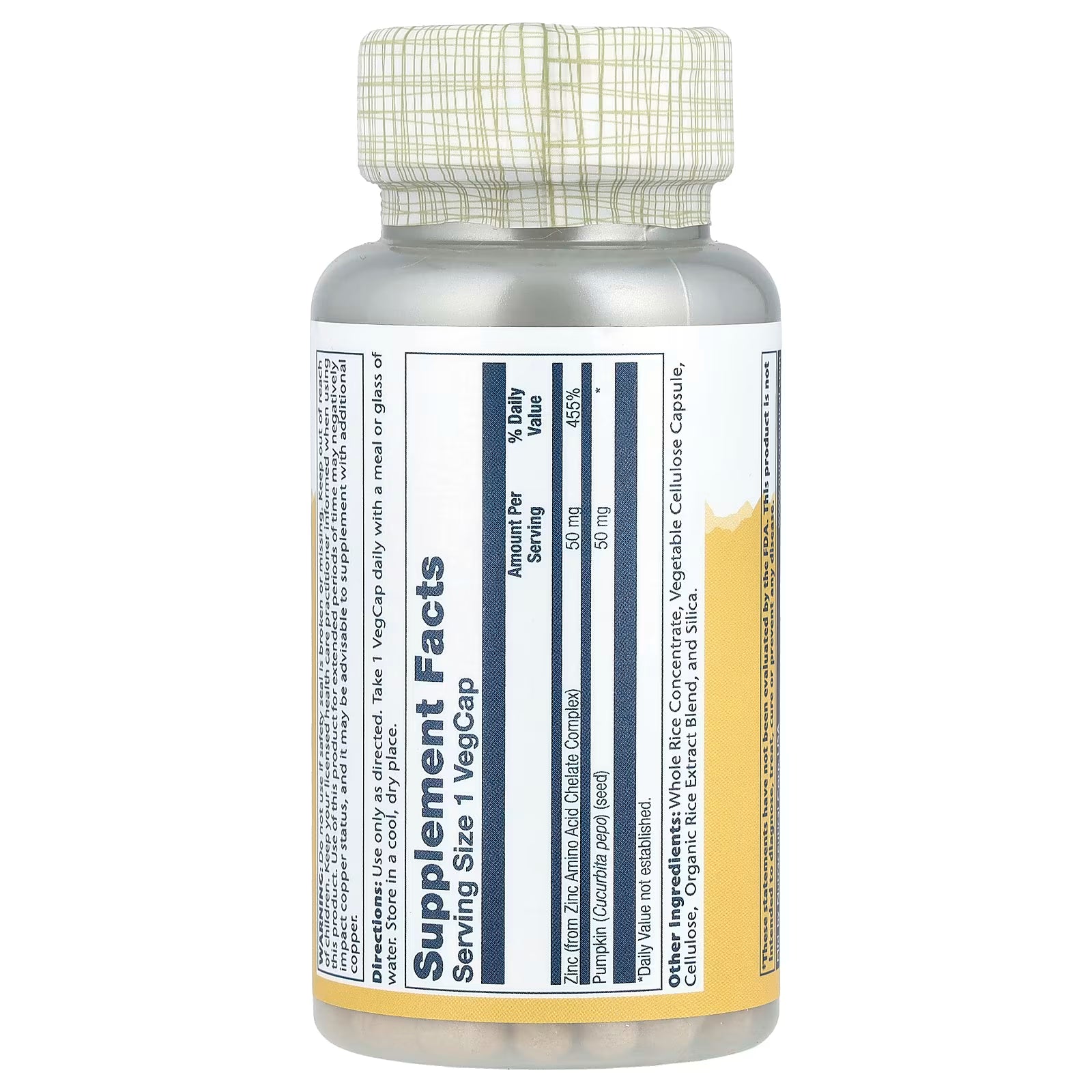 Solaray Zinc 50 mg 100 capsules