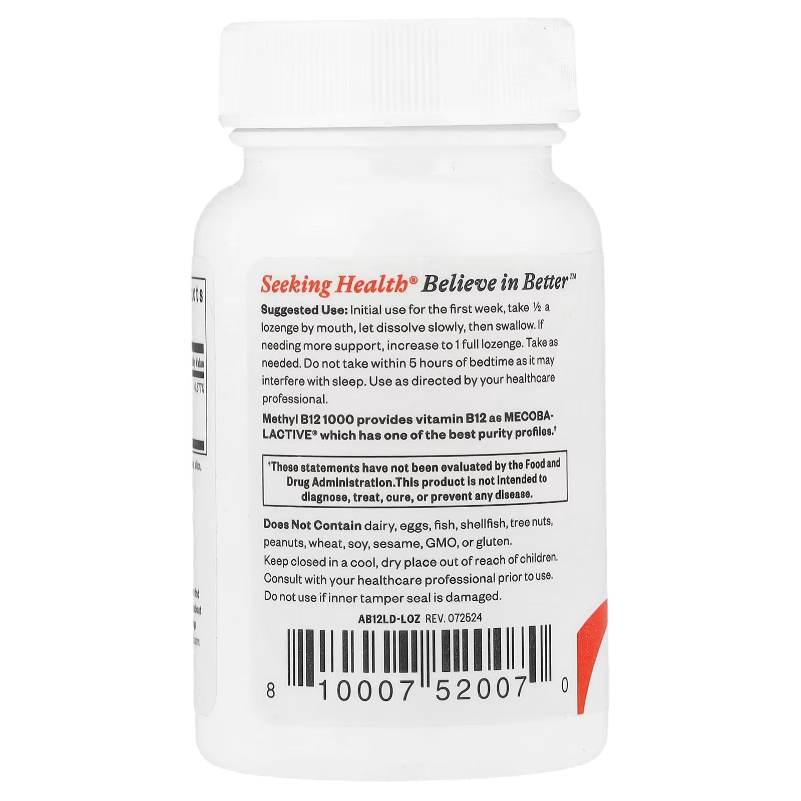 Seeking Health Methyl B12 1000 mcg 60 Lozenges