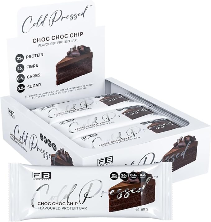 Fibre Boost Cold Pressed Choc Choc Chip Flavoured Protein Bar x 12