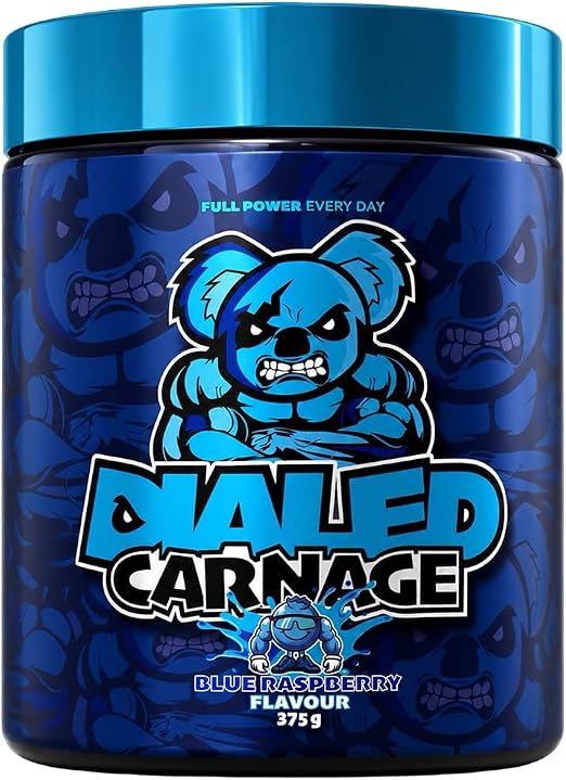 The X Athletics Dialed Carnage Pre-Workout Blue Raspberry 25 Servings
