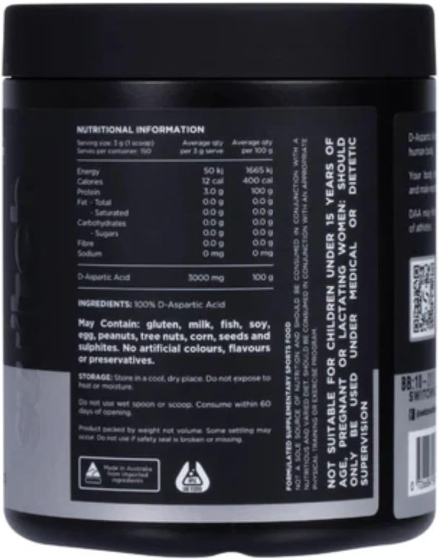 Switch Nutrition D-Aspartic Acid 50 Serves Unflavoured, 150 g