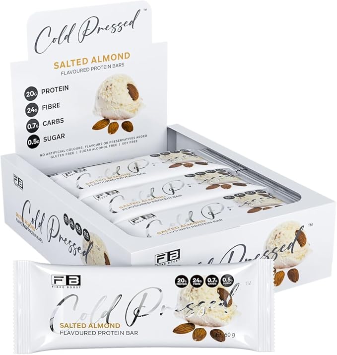 Fibre Boost Cold Pressed Salted Almond Flavoured Protein Bar x 12