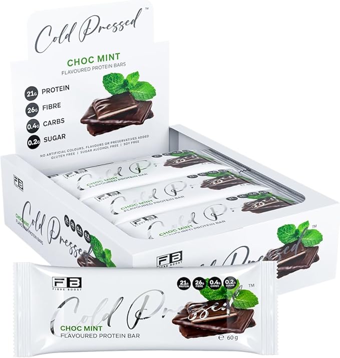 Fibre Boost Cold Pressed Choc Mint Flavoured Protein Bar x 12
