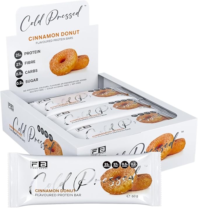 Fibre Boost Cold Pressed Cinnamon Donut Flavoured Protein Bar x 12
