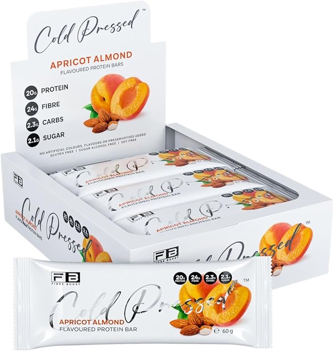 Fibre Boost Cold Pressed Apricot Almond Flavoured Protein Bar x 12