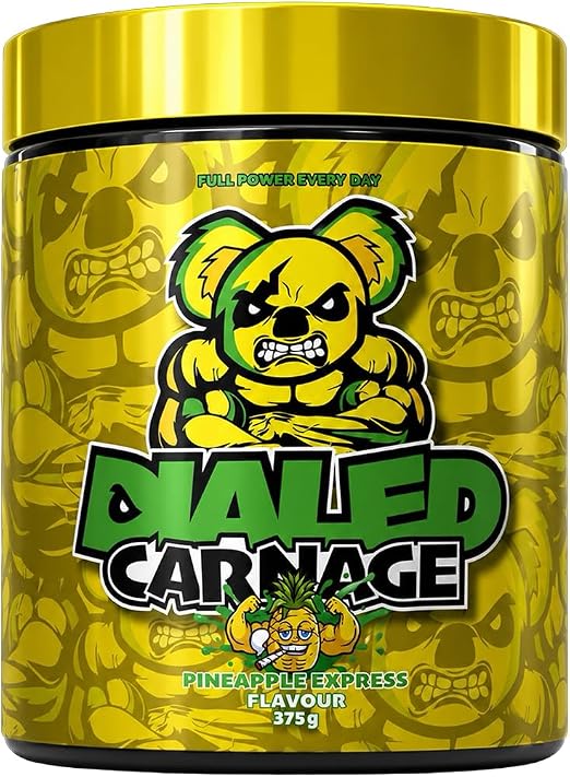 The X Athletics Dialed Carnage Pre-Workout Pineapple Express 25 Servings