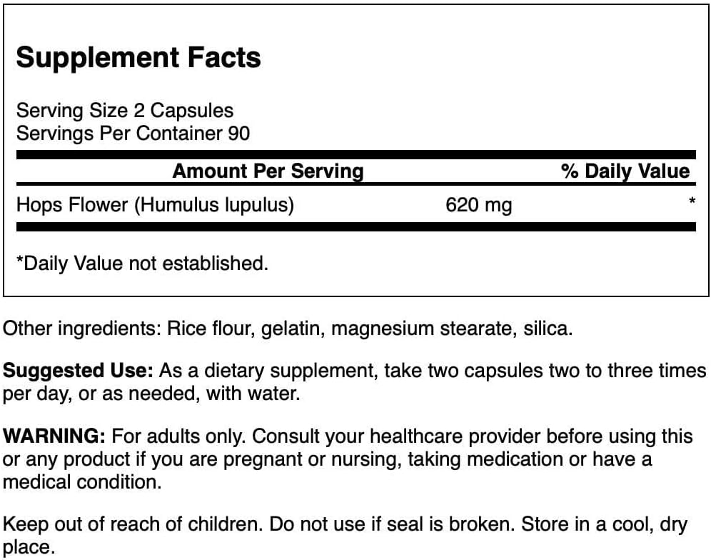 Swanson Premium Hops 310 mg 180 Capsules