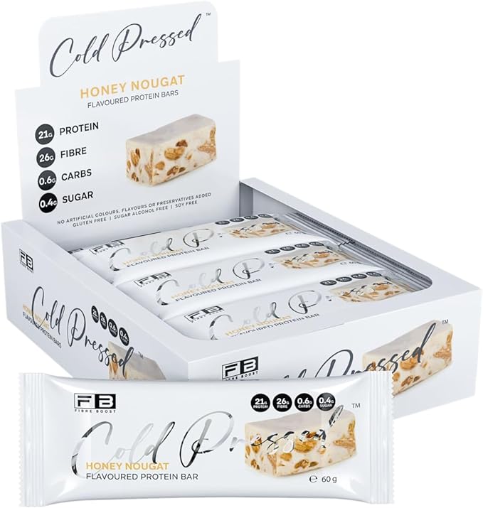 Fibre Boost Cold Pressed Honey Nougat Flavoured Protein Bar x 12