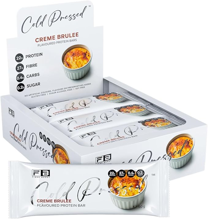 Fibre Boost Cold Pressed Crème Brulee Flavoured Protein Bar x 12