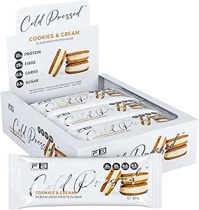 Fibre Boost Cold Pressed Cookies & Cream Flavoured Protein Bar x 12