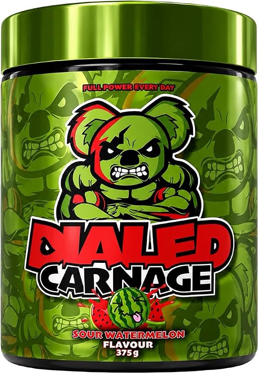 The X Athletics Dialed Carnage Pre-Workout Sour Watermelon 25 Servings