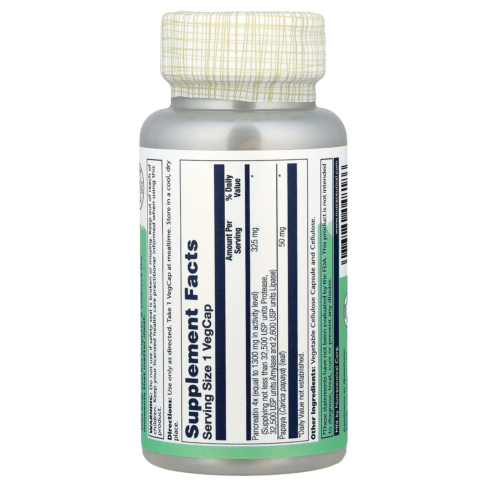 Solaray Pancreatin 1300, 90 Capsules