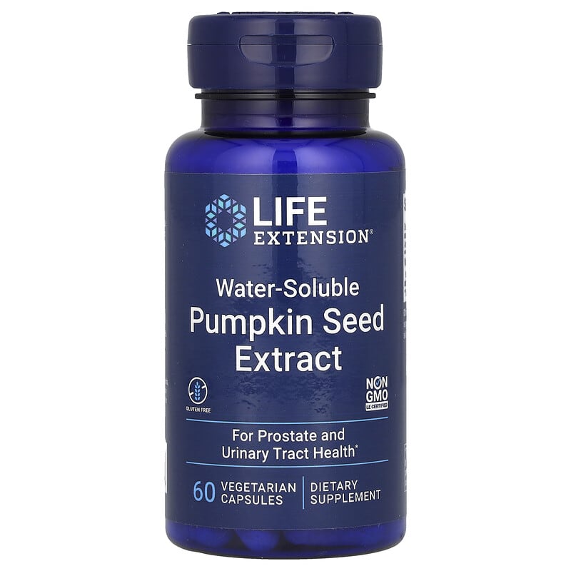 Life Extension Water-Soluble Pumpkin Seed Extract, 60 Vegetarian Capsules