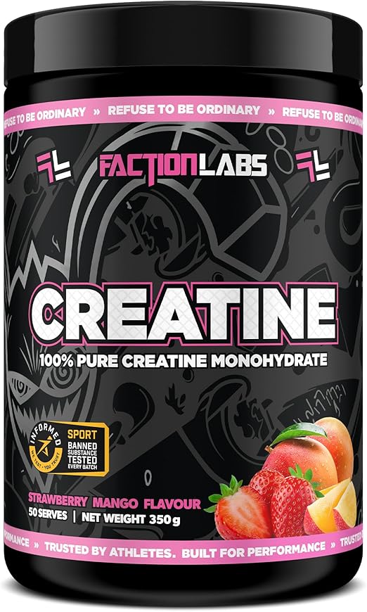 Faction Labs Creatine Monohydrate 350g 50 serves Strawberry Mango