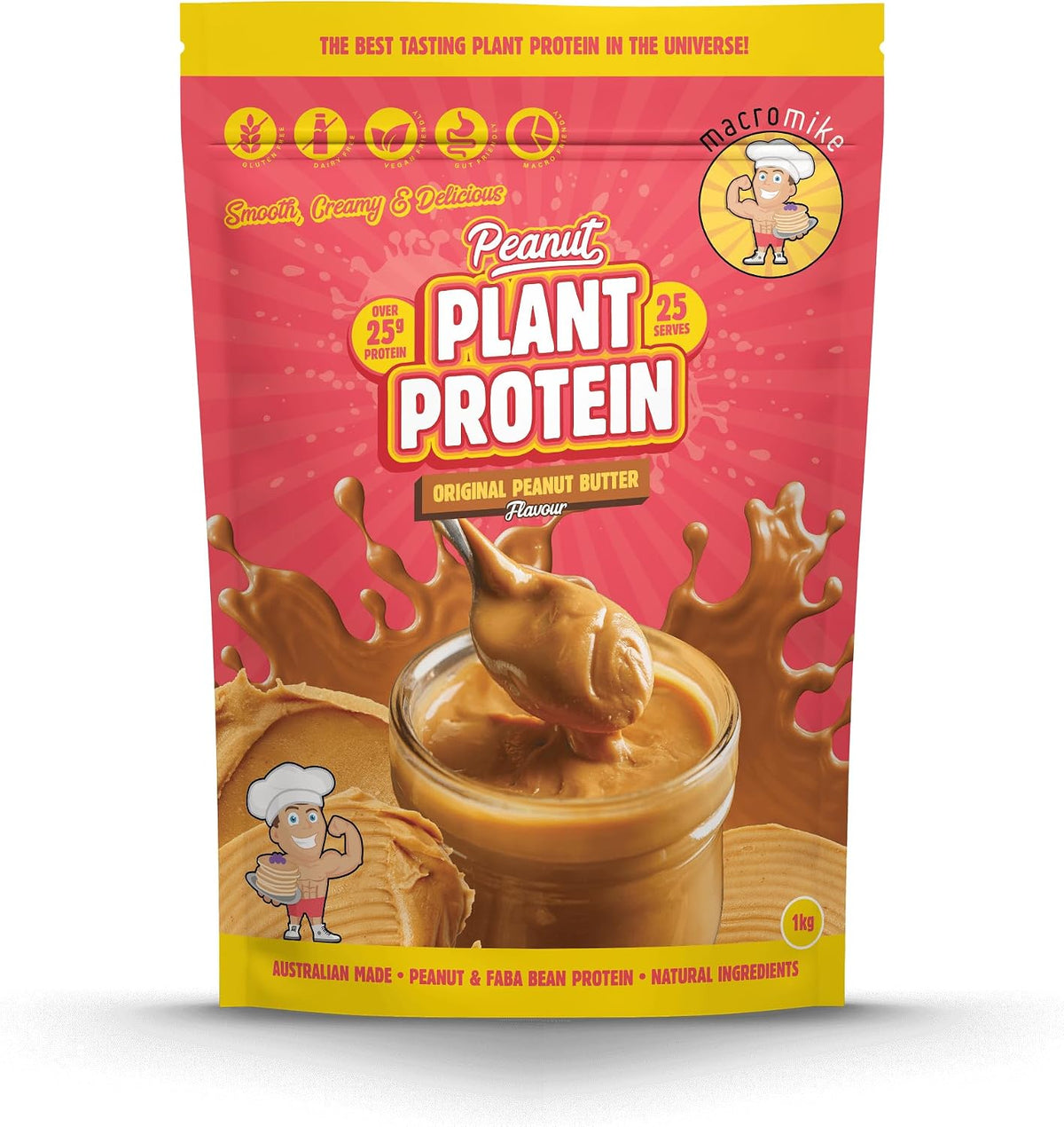 Macro Mike Peanut Plant Protein Original Peanut Butter Flavour 1 kg