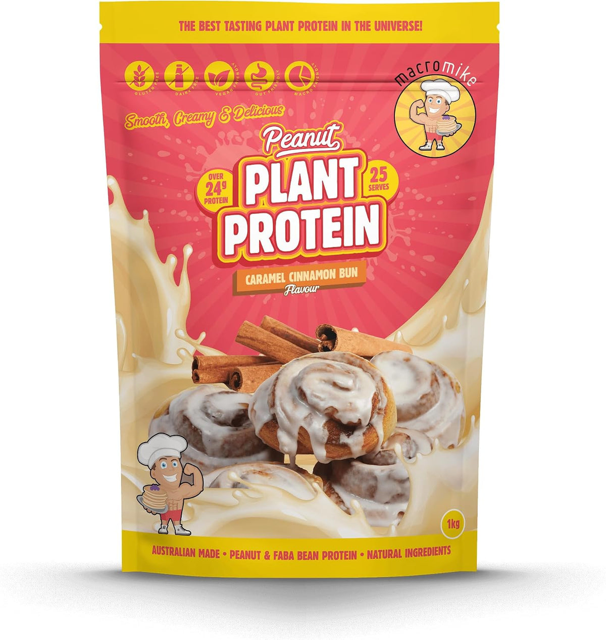 Macro Mike Caramel Cinnamon Bun Peanut Plant Protein 1 kg