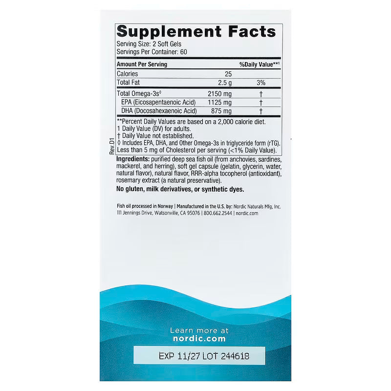 Nordic Naturals Ultimate Omega 2X 120 Soft Gels