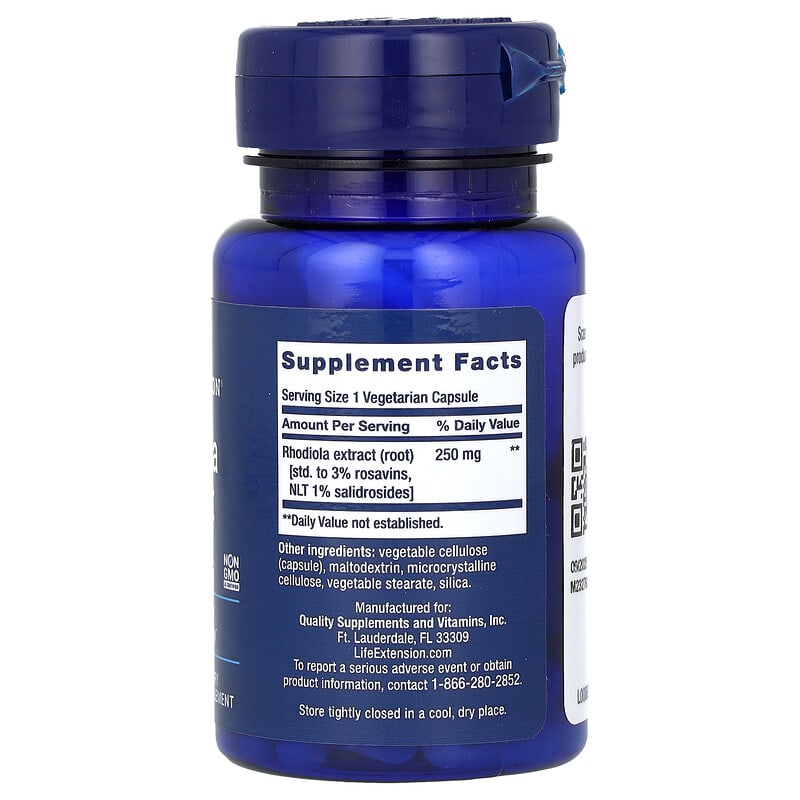 Life Extension Rhodiola Extract 250 Mg, 60 vegetarian capsules