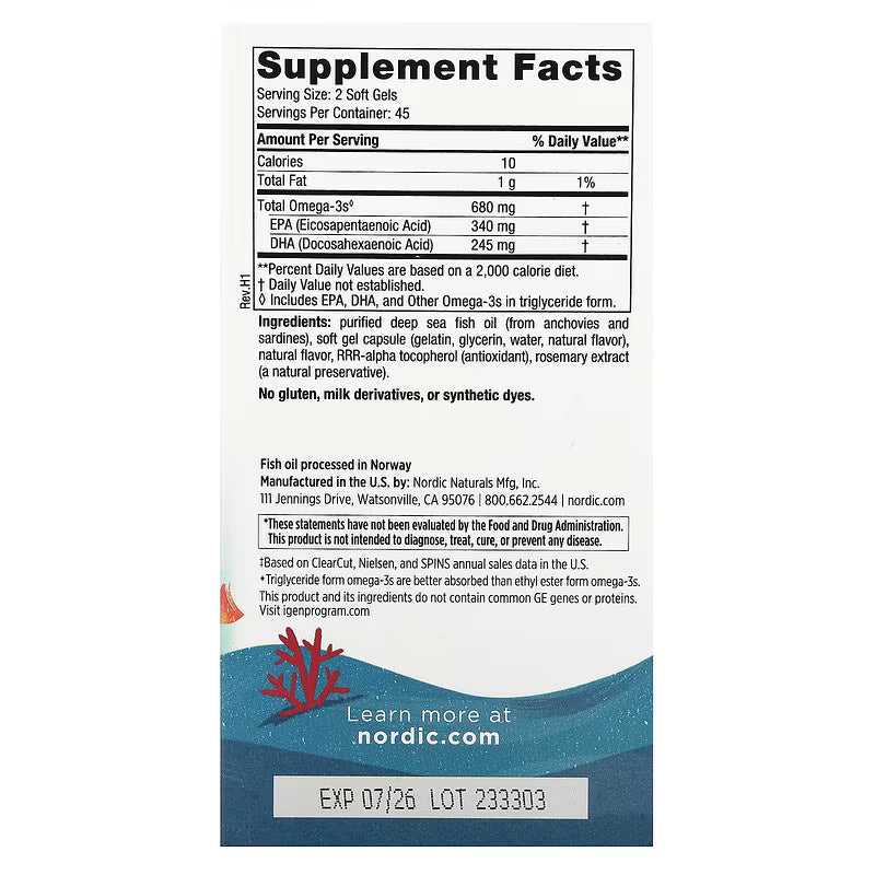Nordic Naturals Ultimate Omega Junior Strawberry 90 Mini Soft Gels