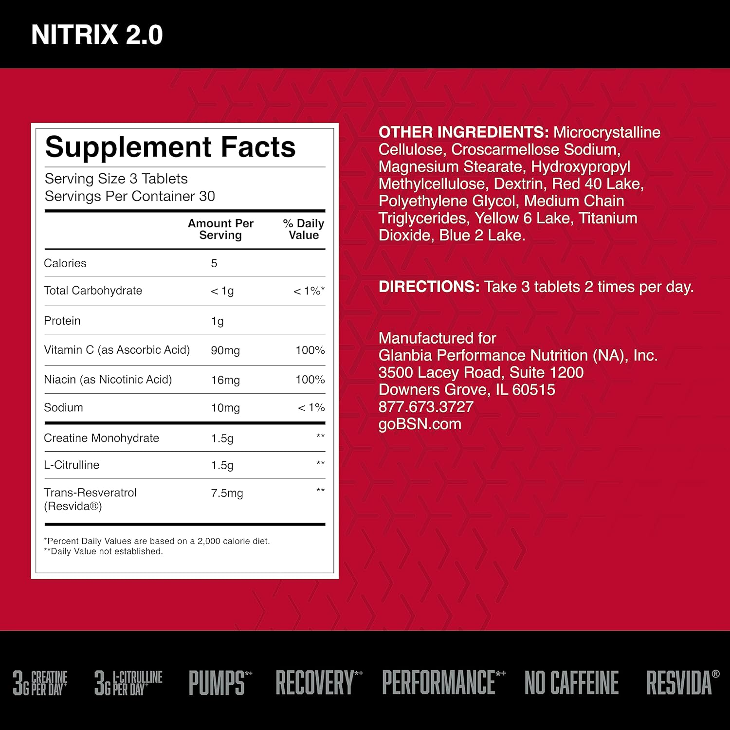 BSN NITRIX 2.0, 90 tablets