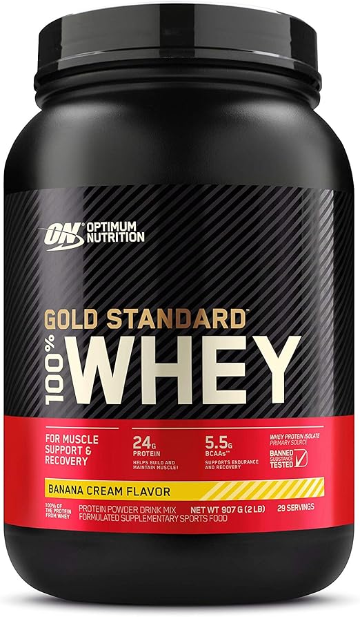 OPTIMUM NUTRITION Gold Standard 100% Whey Protein Powder Banana Cream, 907g