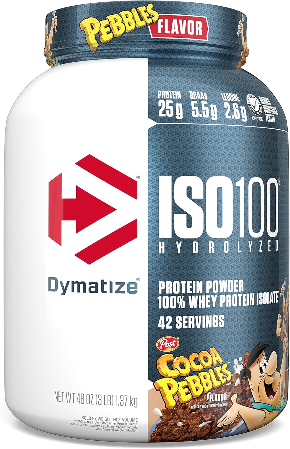 Dymatize ISO100, 100% Hydrolyzed Whey Protein Isolate Cocoa Pebbles 1.37kg