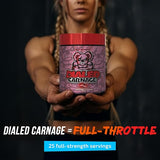 The X Athletics Dialed Carnage Pre-Workout Creaming Soda Raspberry 25 Servings