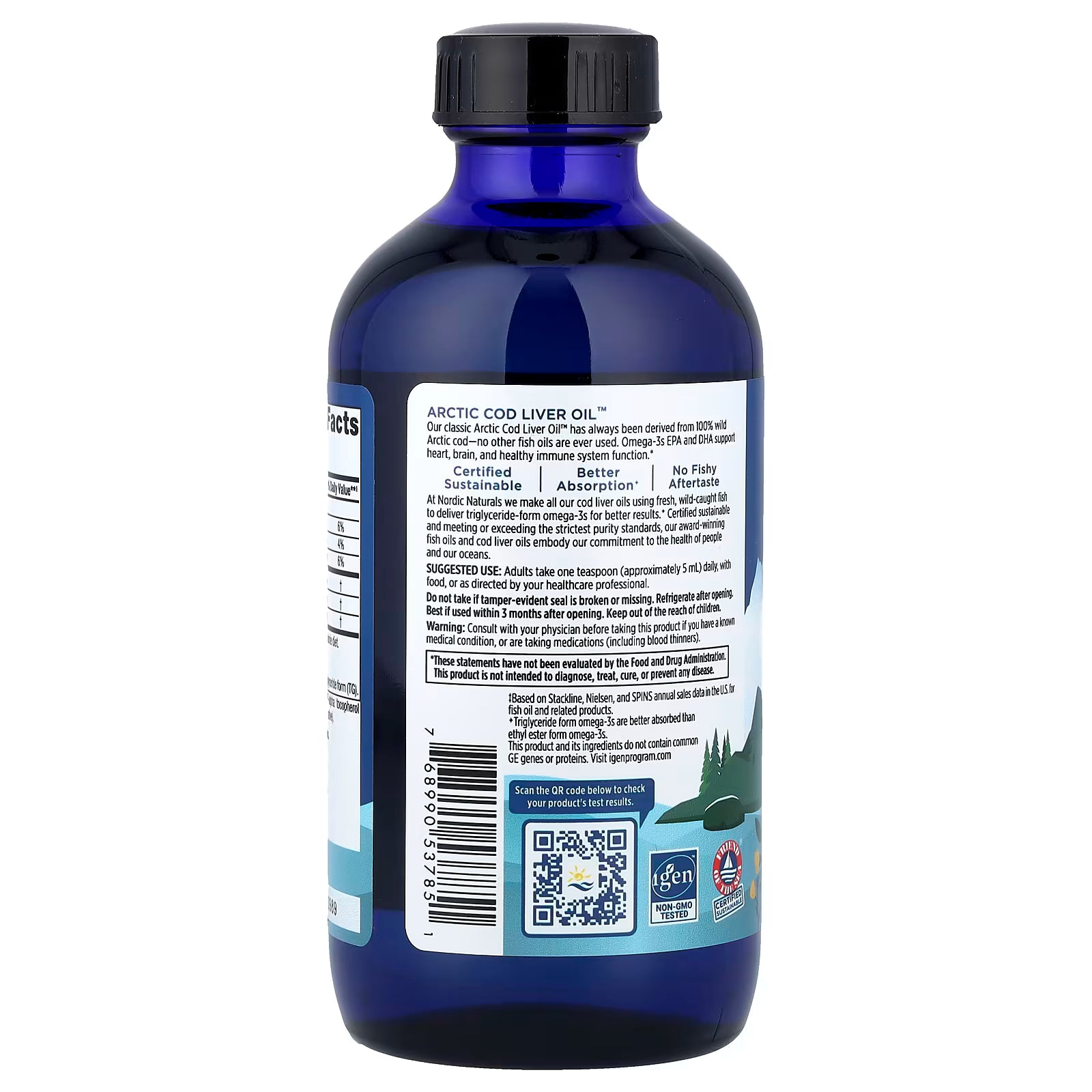 Nordic Naturals Cod Liver Oil Unflavoured 8oz (237ml)