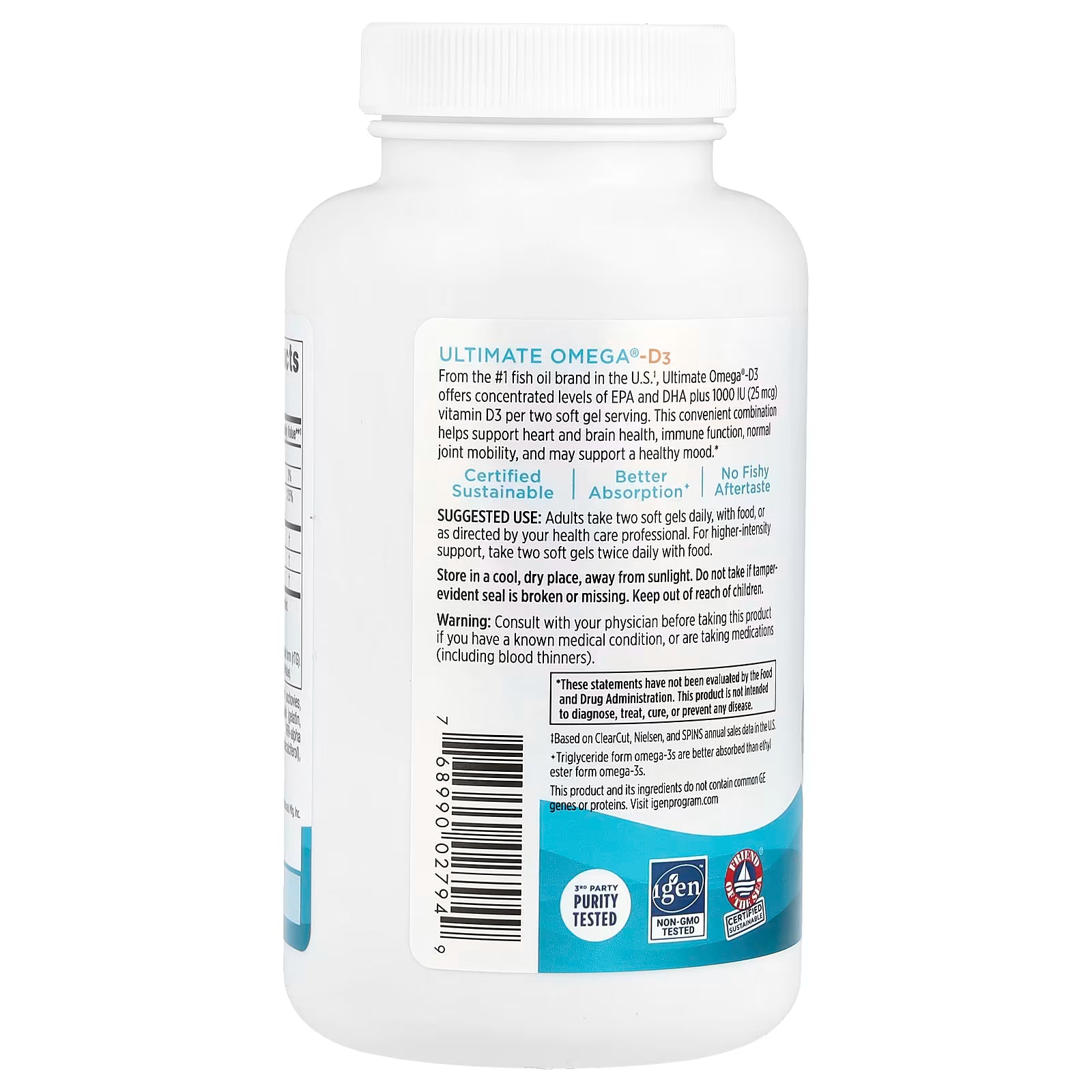 Nordic Naturals Ultimate Omega D3 120 Soft Gels