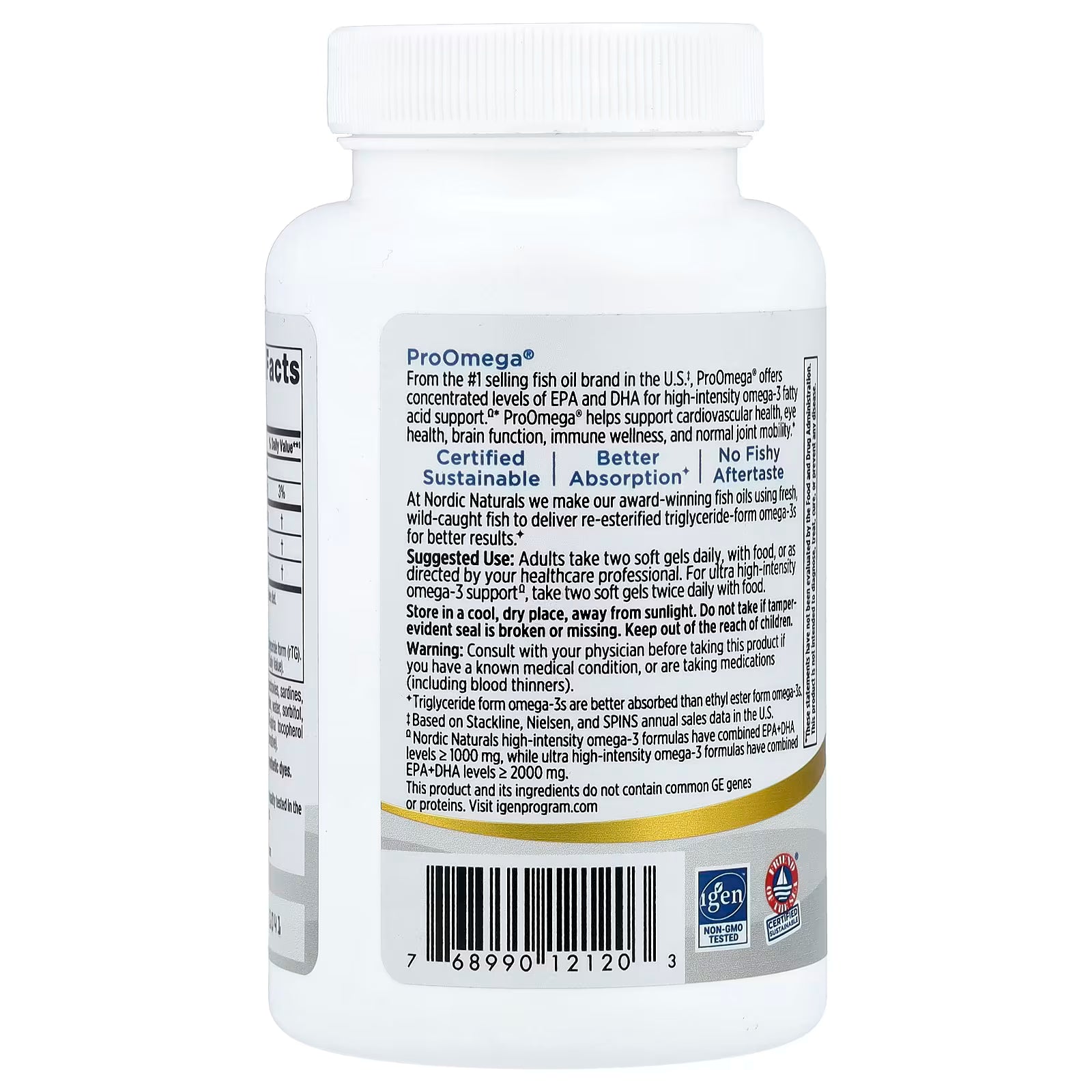 Nordic Naturals ProOmega Lemon Flavoured 650mg EPA 450 mg DHA 60 Soft Gels