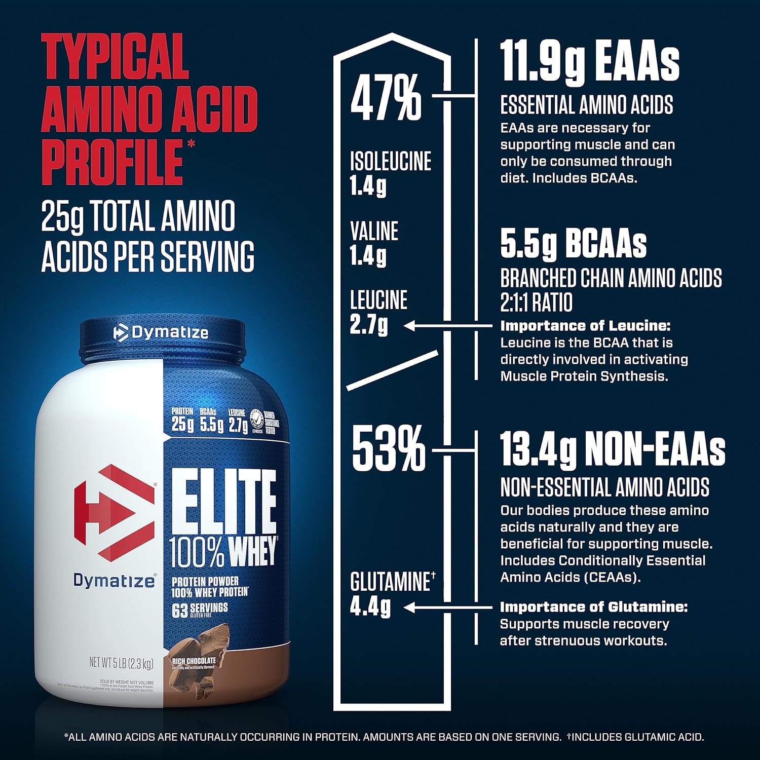 Dymatize Nutrition Elite Whey Protein, Gourmet Vanilla (5lb) 2.3kg