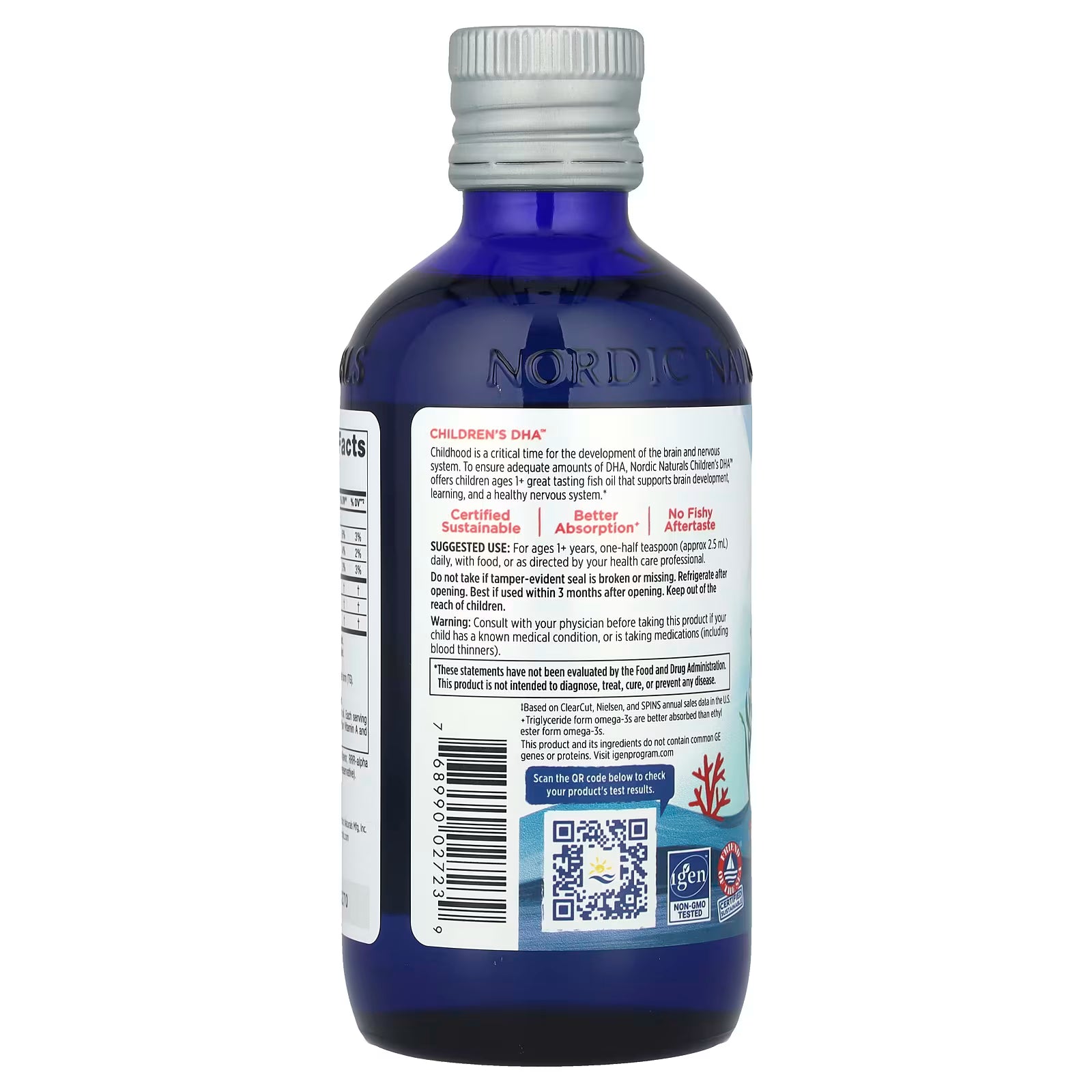 Nordic Naturals Children's DHA  Strawberry Flavour 8 oz (237ml)