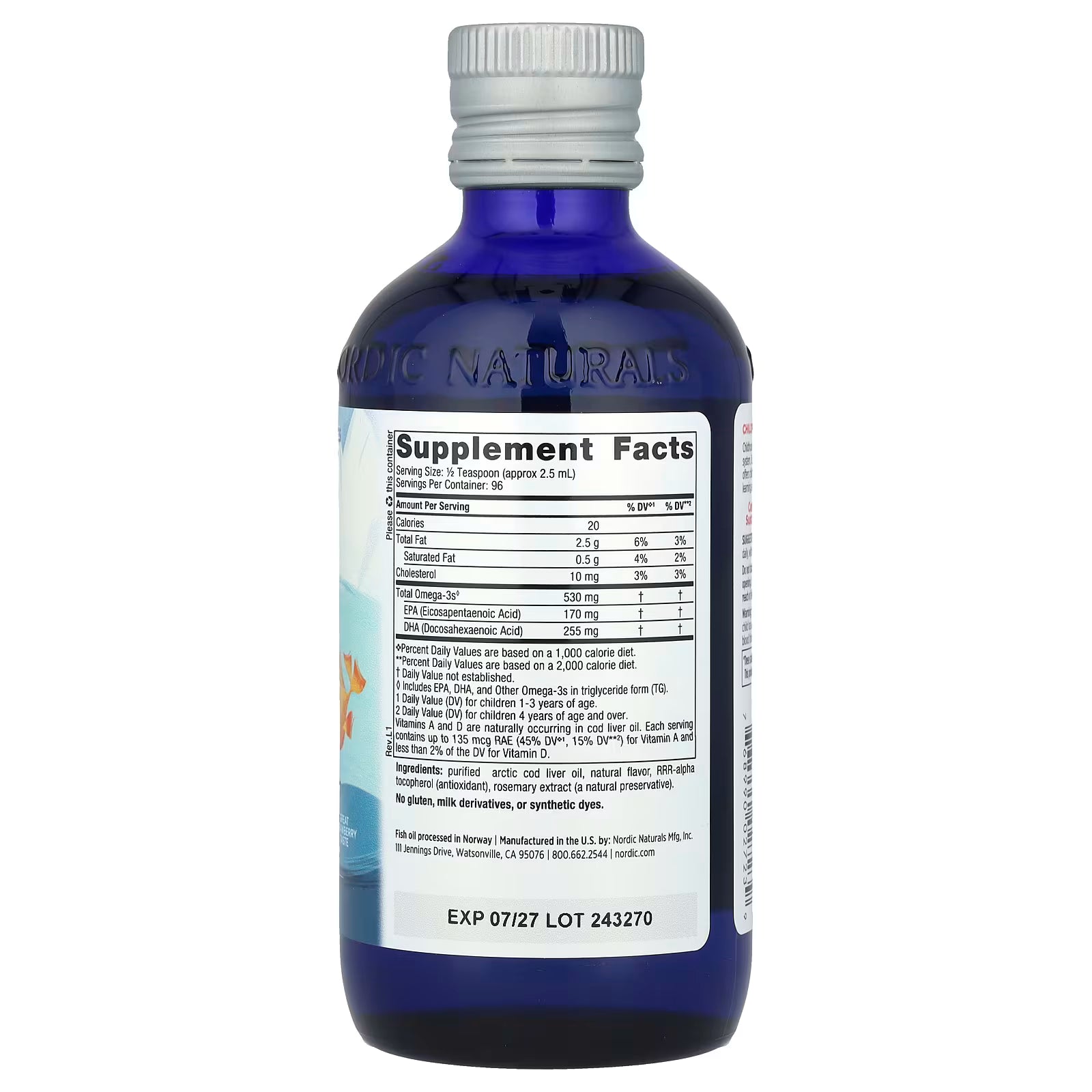 Nordic Naturals Children's DHA  Strawberry Flavour 8 oz (237ml)