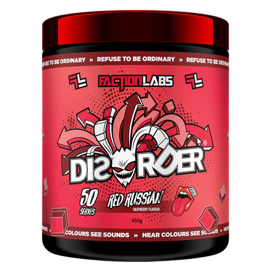 Faction Labs Disorder Pre Workout 50 Serves Red Russian (Raspberry)