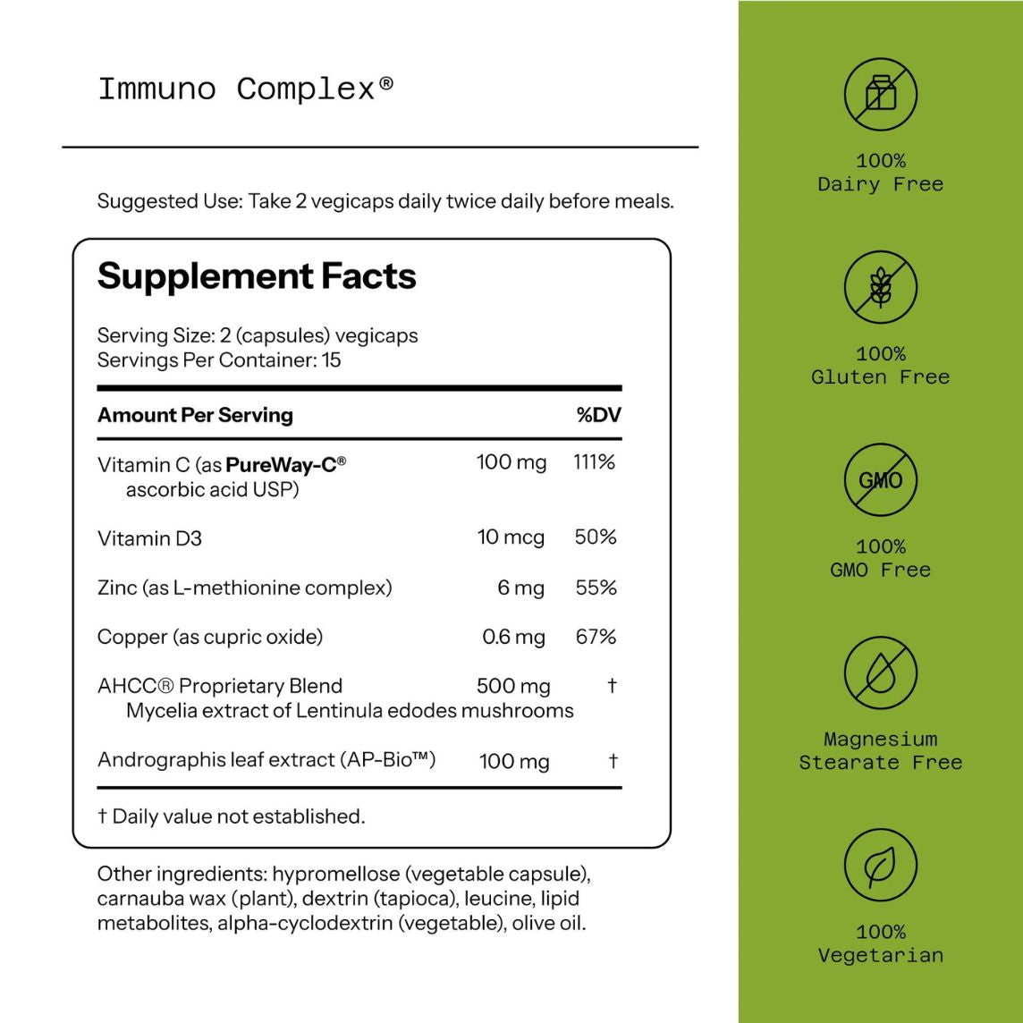 Quality of Life Immuno Complex AHCC 30 Capsules Kinoko