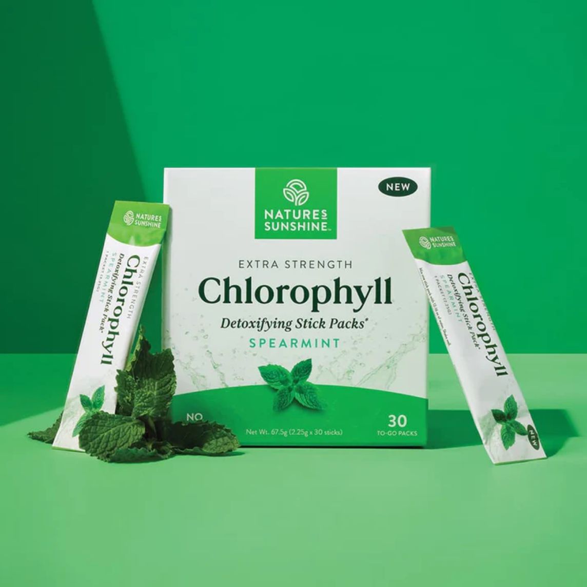 Nature's Sunshine Chlorophyll 30 Spearmint Stick Packs