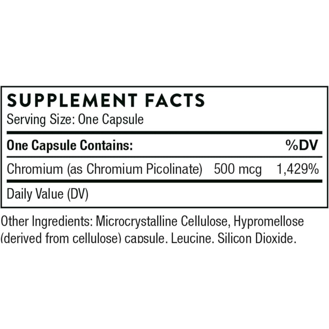 Thorne Research Chromium Picolinate 60 Capsules 500mcg