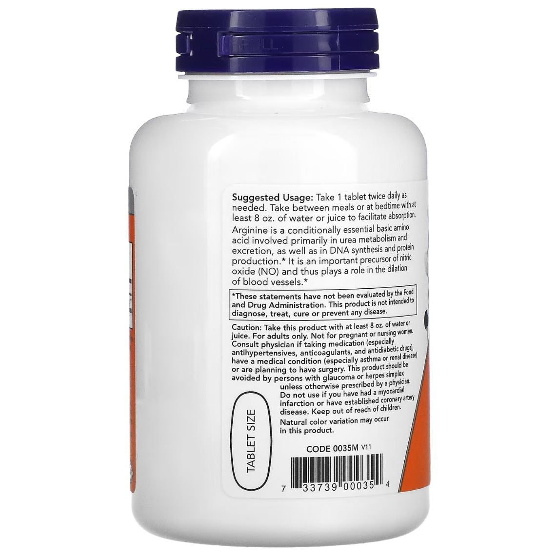 Now Foods L-Arginine Double Strength 1000mg 120 Tablets