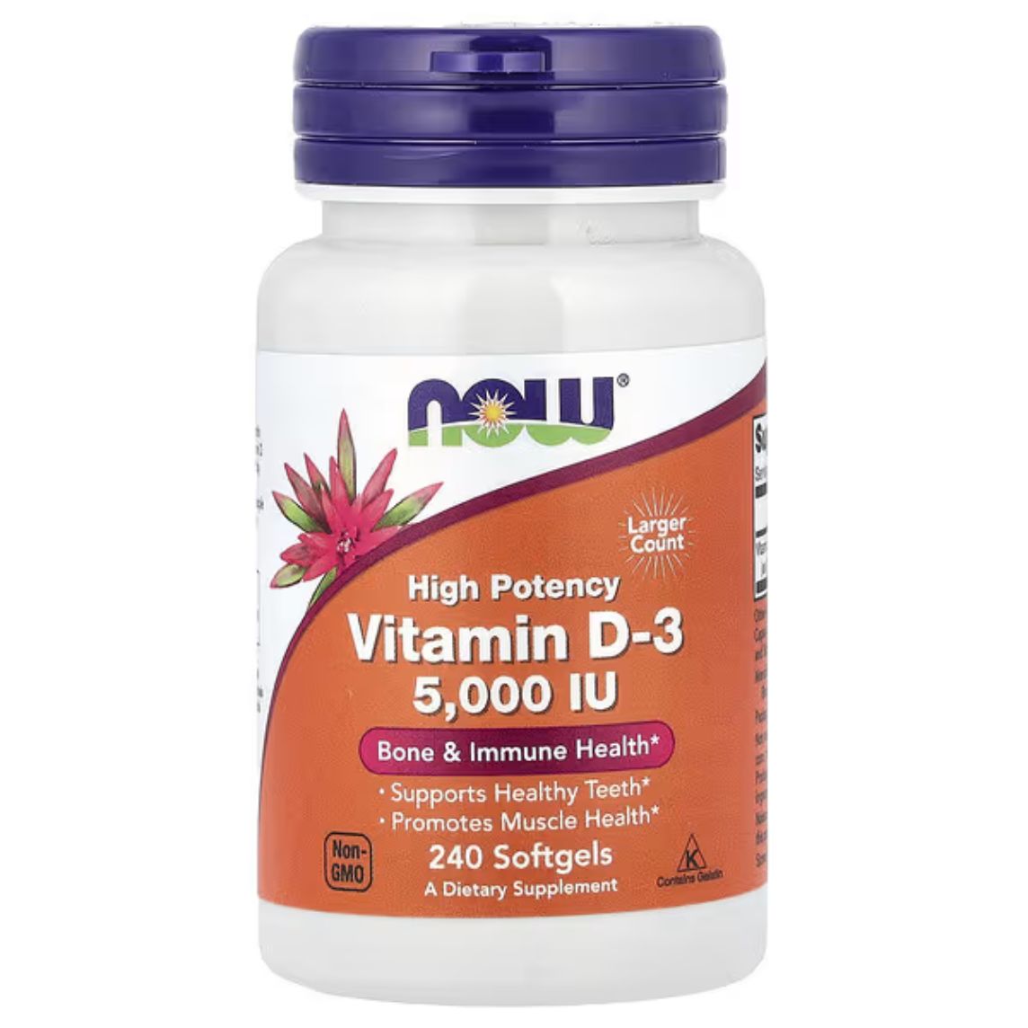 Now Vitamin D-3 5000IU 240 Capsules