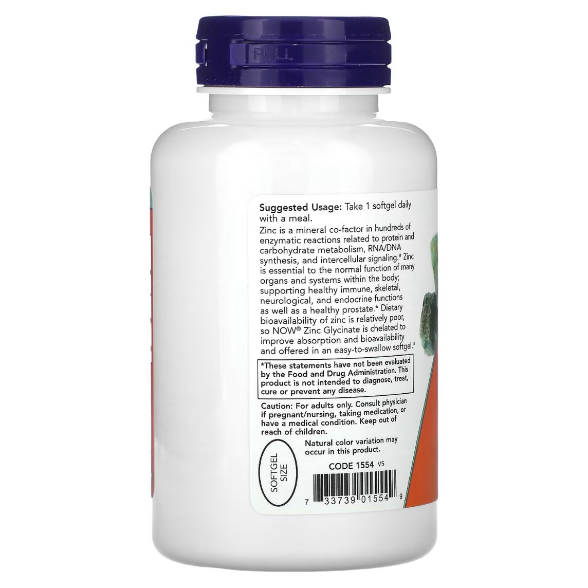 Now Foods Zinc Glycinate 120 Softgels