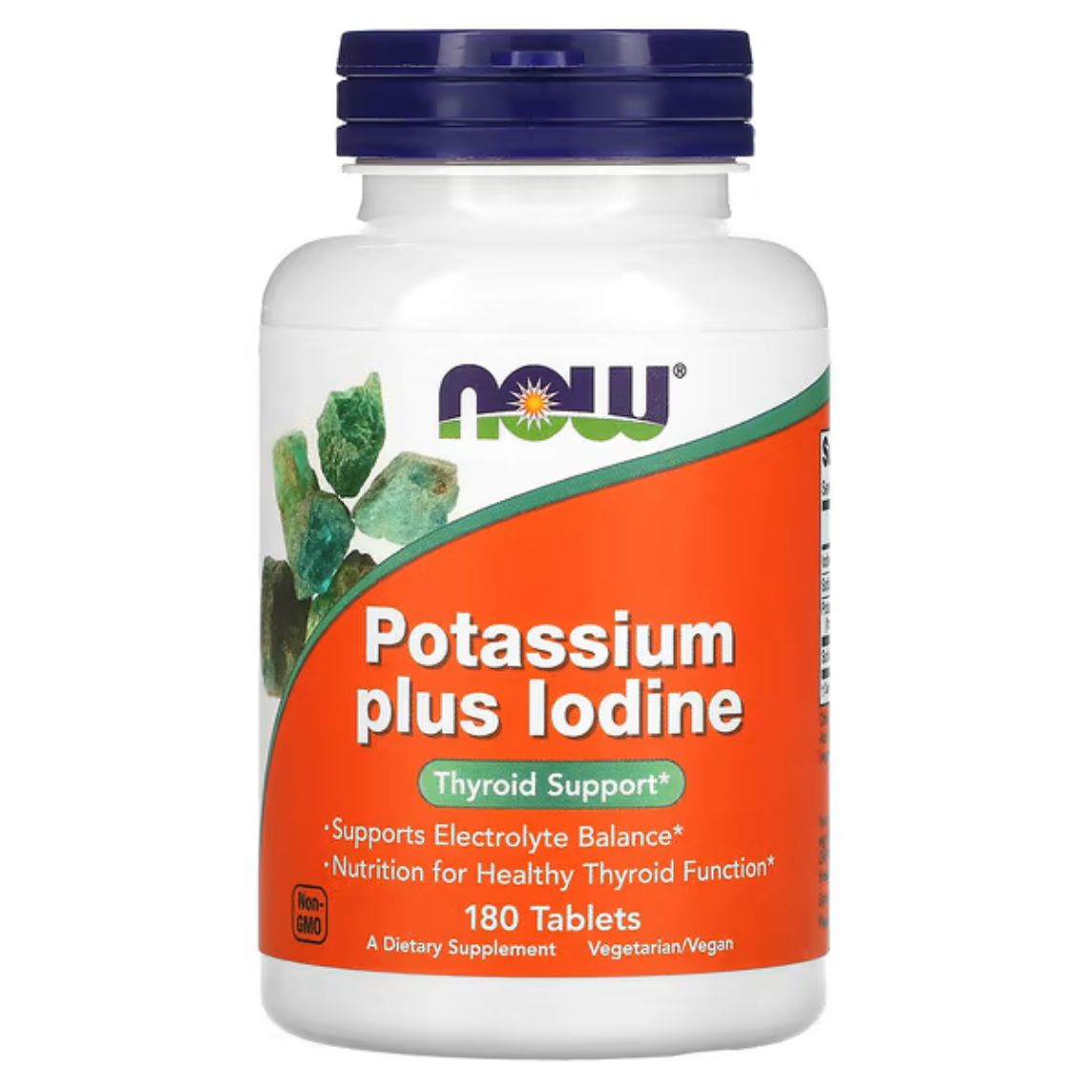 NOW Foods Potassium plus Iodine 180 Tablets