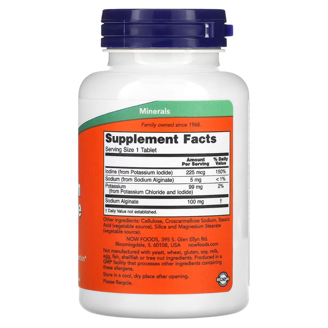 NOW Foods Potassium plus Iodine 180 Tablets