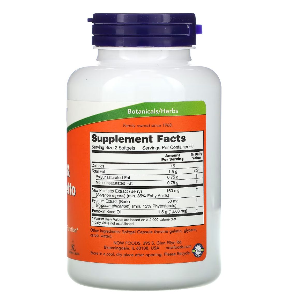 Now Foods Pygeum & Saw Palmetto 120 Softgels