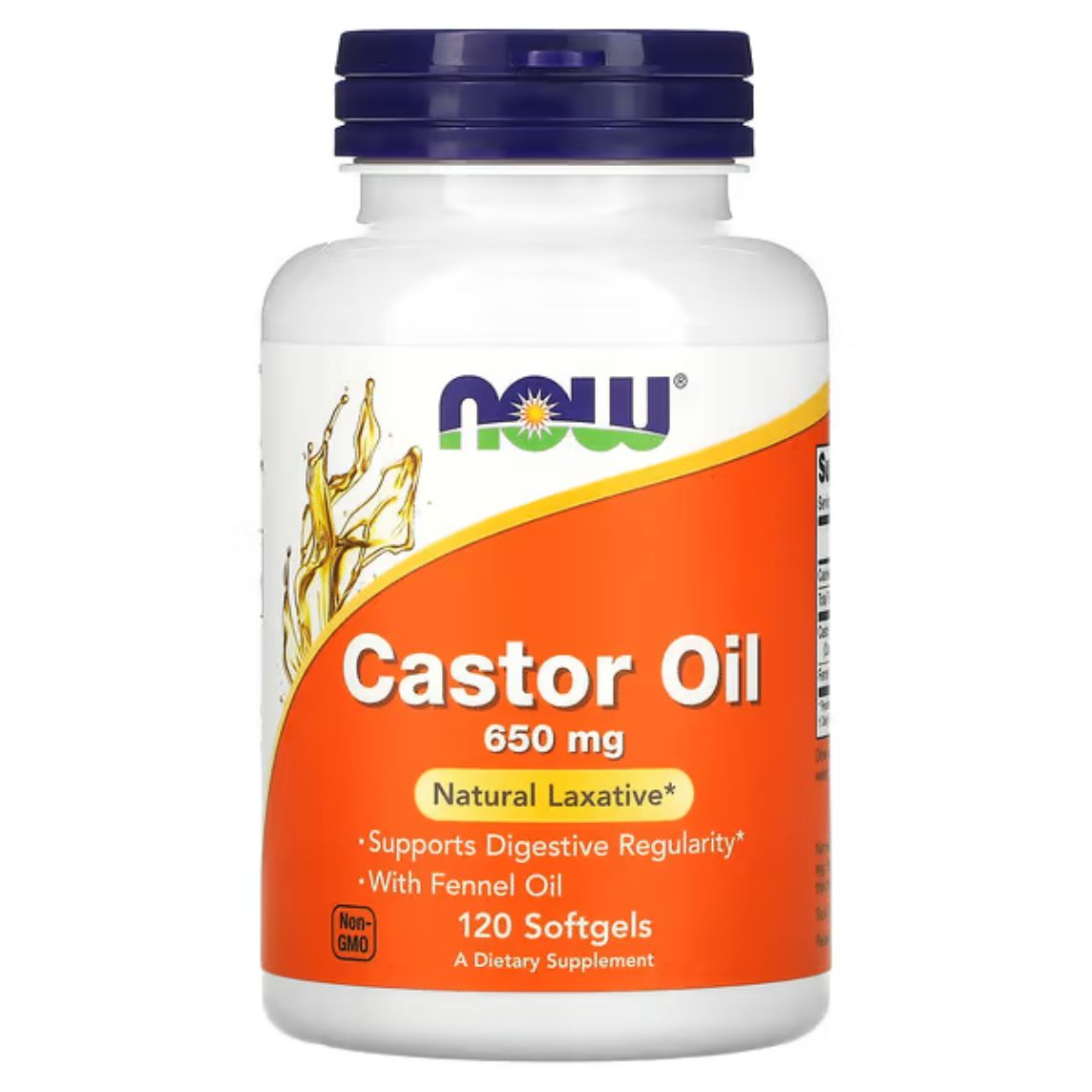 Now Foods Castor Oil 650mg 120 Softgels